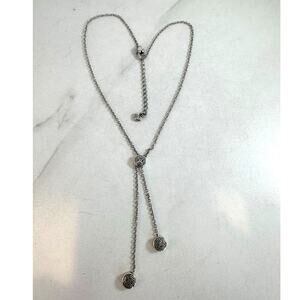 Brighton Ferrera Petite Y Silver Tone Necklace Preowned